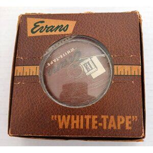 Vintage Evans White Steel Tape Measure 25 Ft. No 25W Not Used Original Packaging